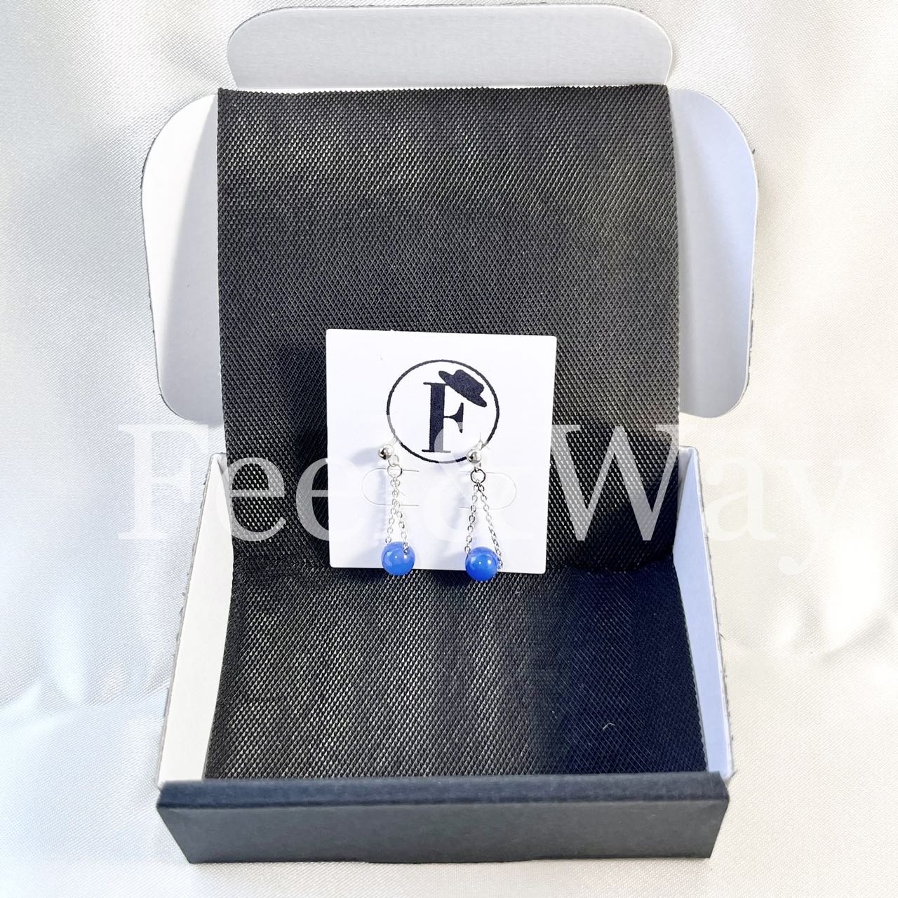 幸運石 開運 青 瑪瑙 メノウ パワーストーン 純銀 S925 ロジウムコーディング シルバー チェーン イヤリング ピアス Feel&Way feel.and.way feel-way.com