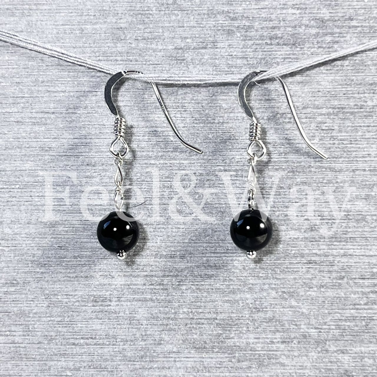 幸運石 開運 オニキス パワーストーン 純銀 S925 ロジウムコーディング シルバー チェーン イヤリング ピアス Feel&Way feel.and.way feel-way.com