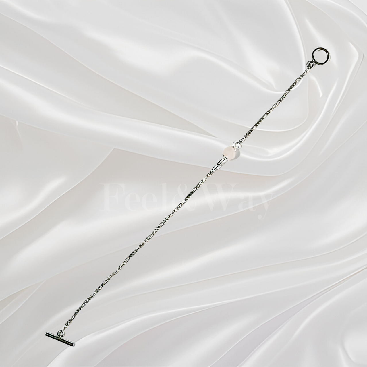 The powerstone rose worts silver bracelet with a simple design for business work women and office women. 