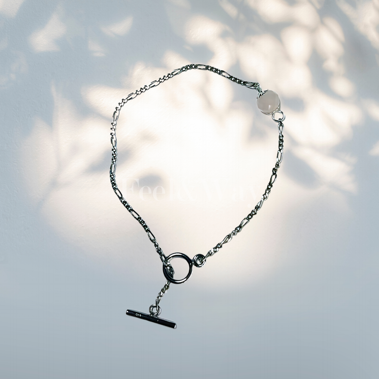 The powerstone rose worts silver bracelet with a simple design for business work women and office women. 